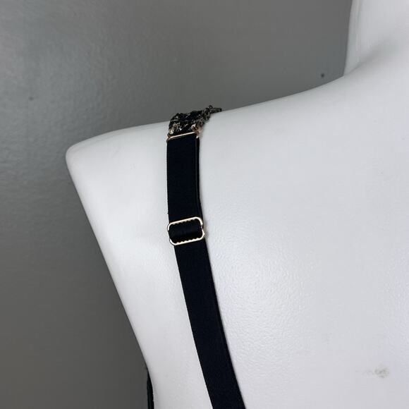 Cacique Plunge Bra Size 40C Black Sheer Mesh U Underwire Animal Print Sexy - Picture 6 of 10